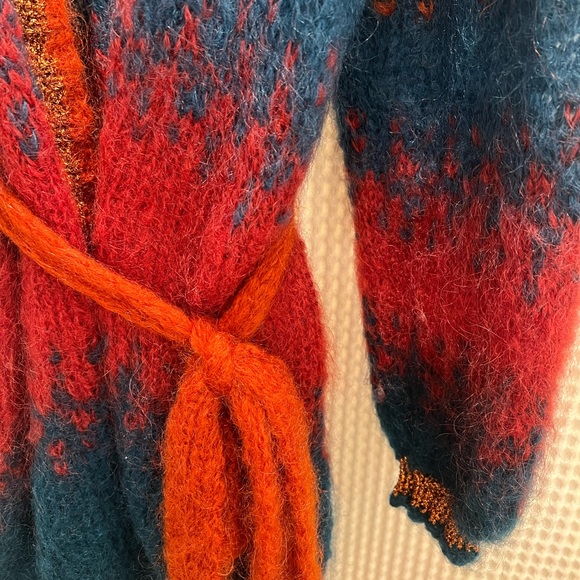 Rose Carmine Tie Dye Long Cardigan - Picture 4 of 4